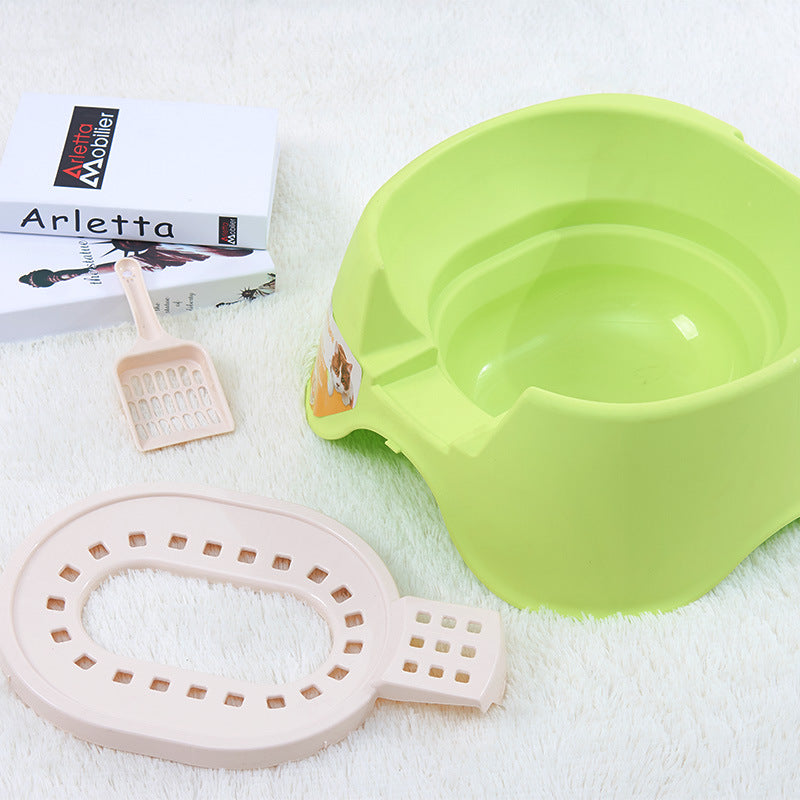 Spillproof Litter Pan. Semi-enclosed Oversize Toilet