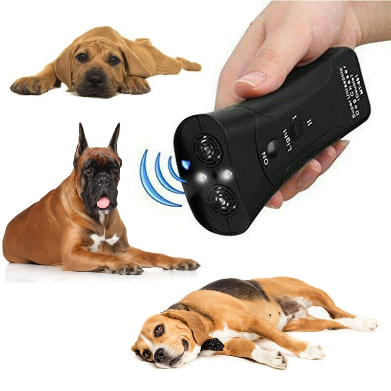 3-in-1 Anti Barking Dog Training Device. Ultrasonic Training Repeller